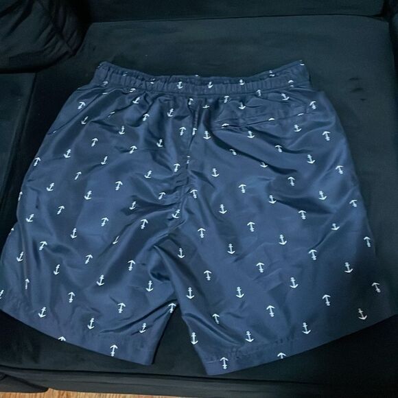 Nautica Men's Quick-Dry white Anchor Print Swim Trunks swimming shorts pockets - Picture 5 of 9